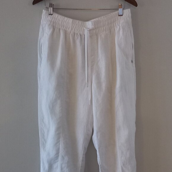ATHLETA white linen elastic waist pants - Picture 3 of 9
